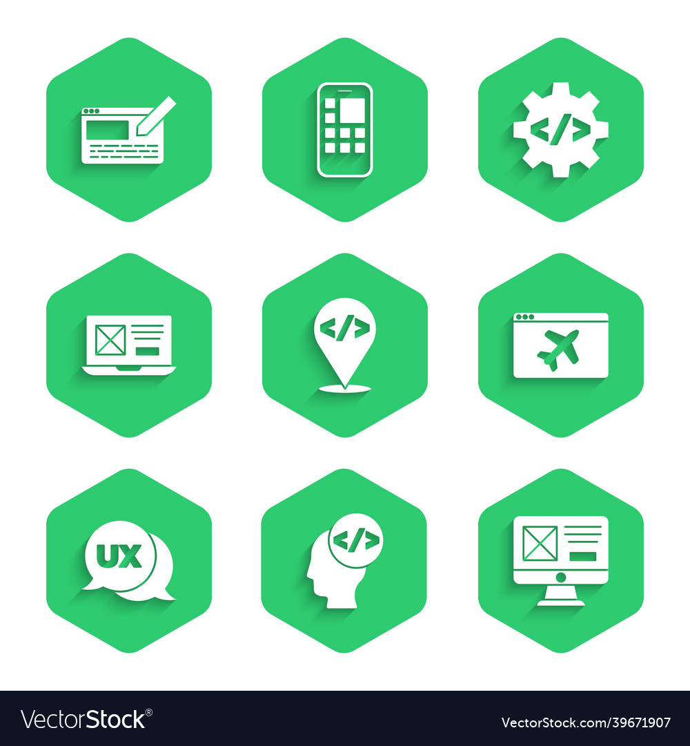 Set front end development ui or ux design Vector Image