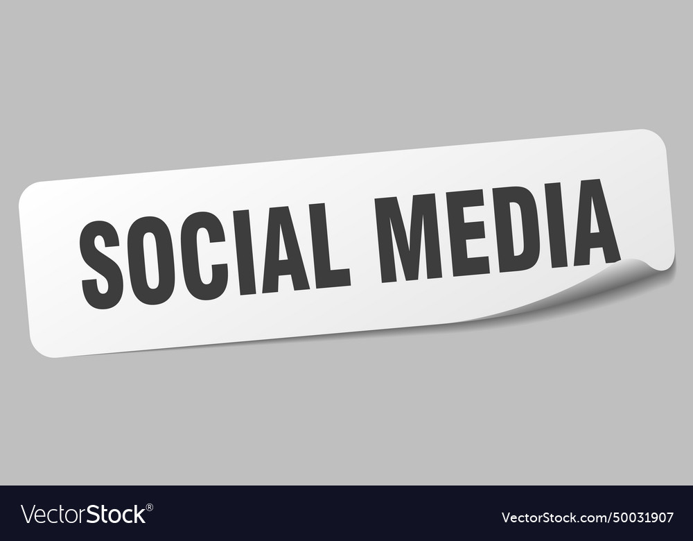 Social Media Sticker Social Media Label Royalty Free Vector