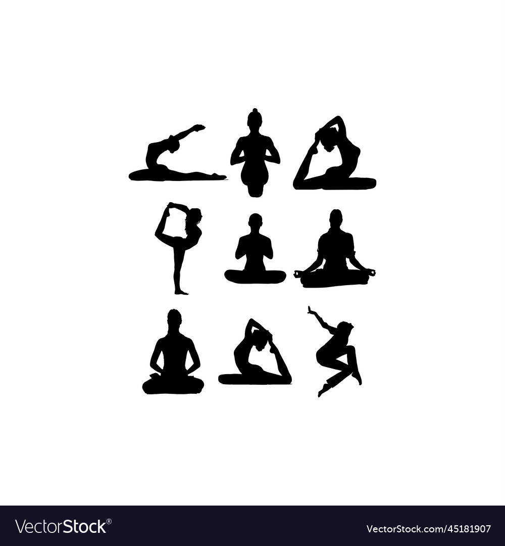 Woman yoga set silhouette icon design Royalty Free Vector