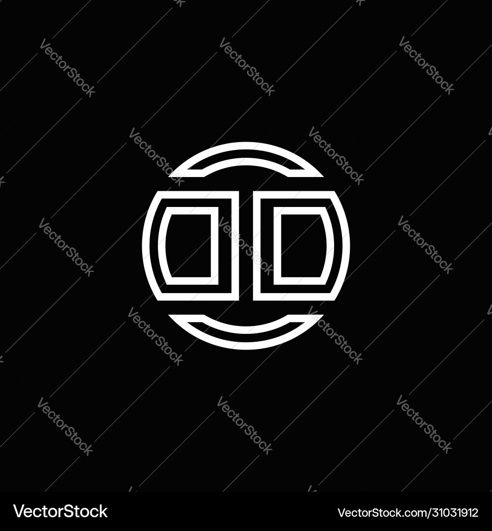 Dd logo monogram with negative space circle Vector Image