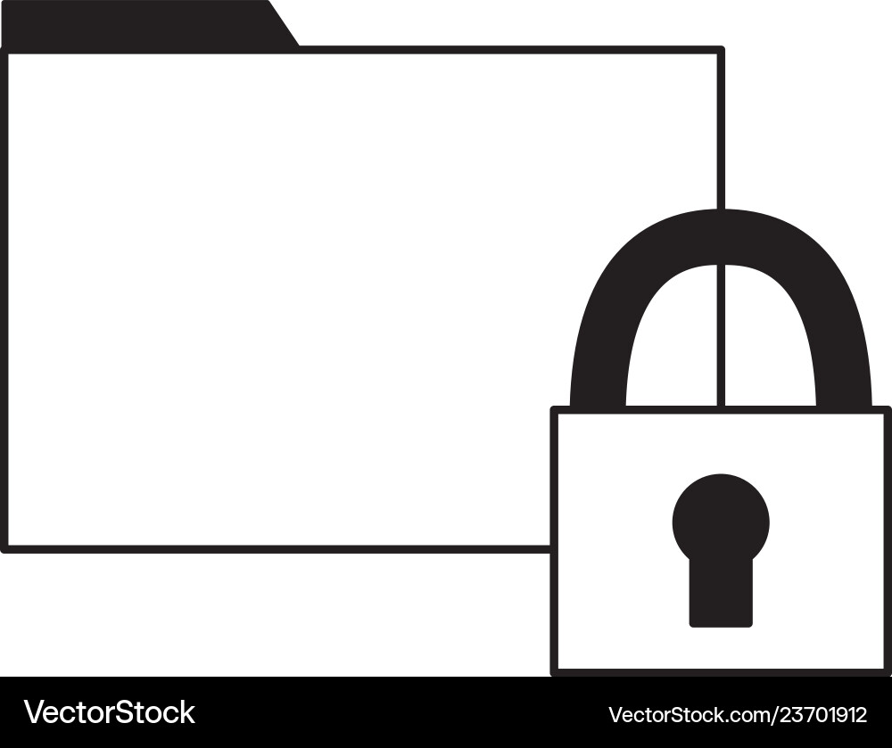 Folder file data security Royalty Free Vector Image