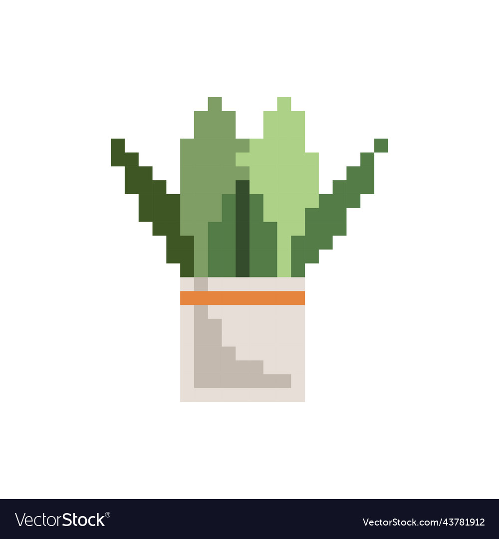 Houseplant pixel art Royalty Free Vector Image