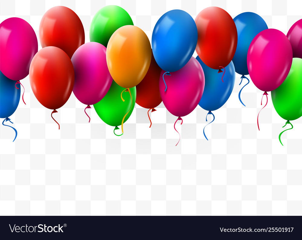 Download 3d realistic colorful bunch birthday balloons Vector Image