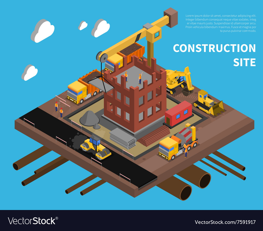 Construction site Royalty Free Vector Image - VectorStock