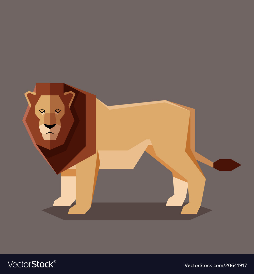 Flat geometric lion