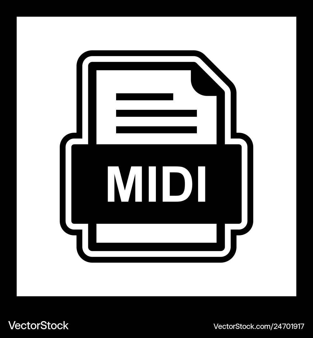 Midi file document icon Royalty Free Vector Image