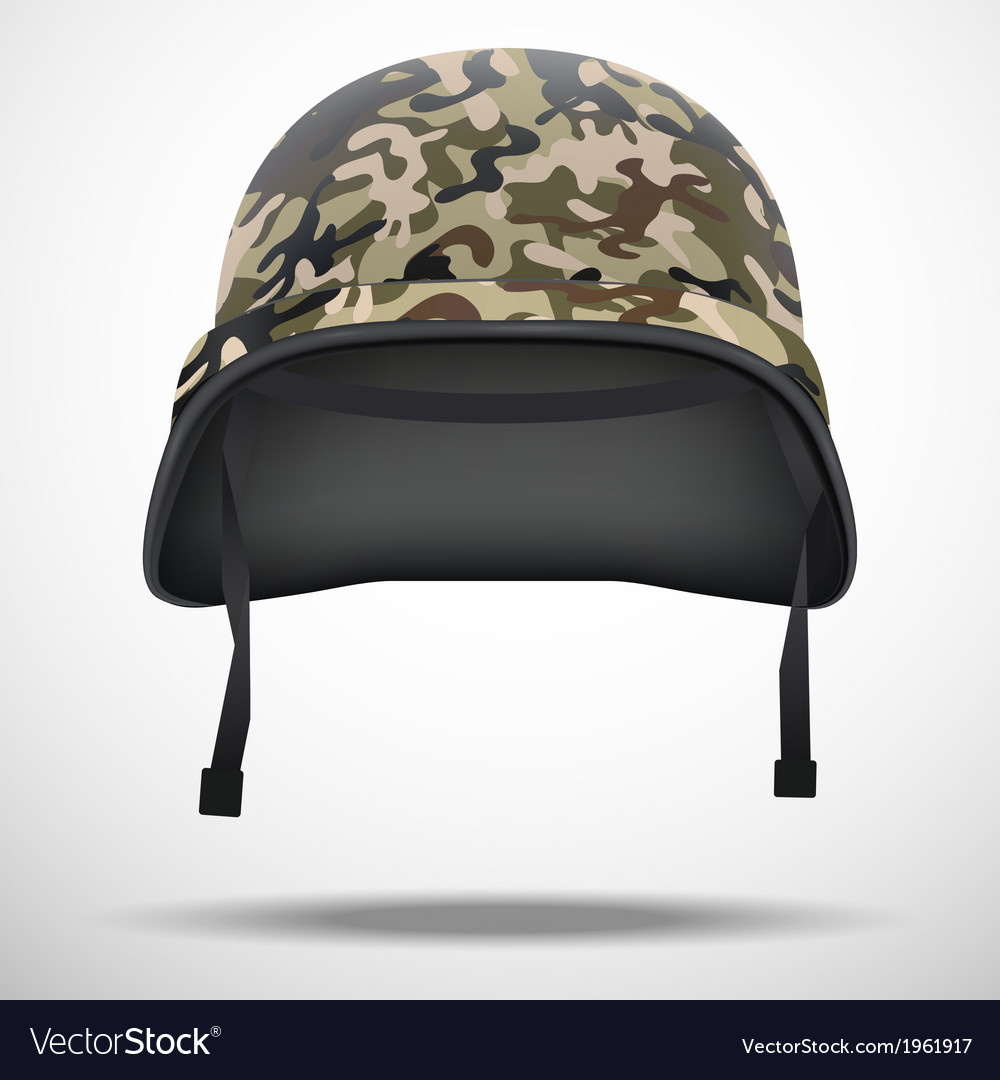 Military helmet with camo pattern Royalty Free Vector Image