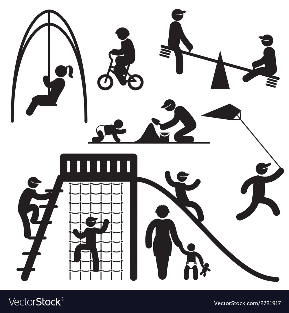 Peoples playground icons Royalty Free Vector Image