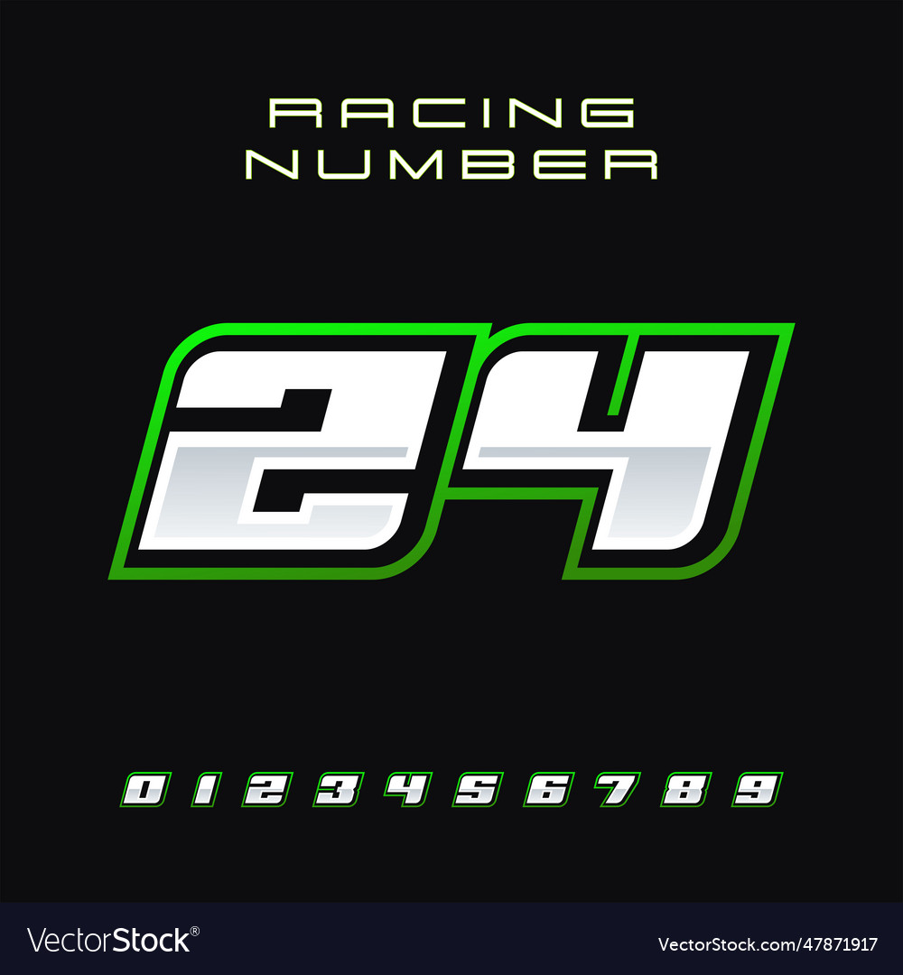 Racing number design template 24 Royalty Free Vector Image