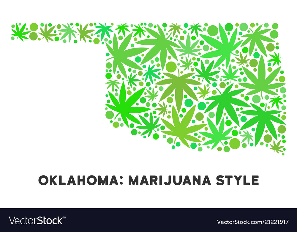 Royalty free marijuana leaves collage oklahoma Vector Image