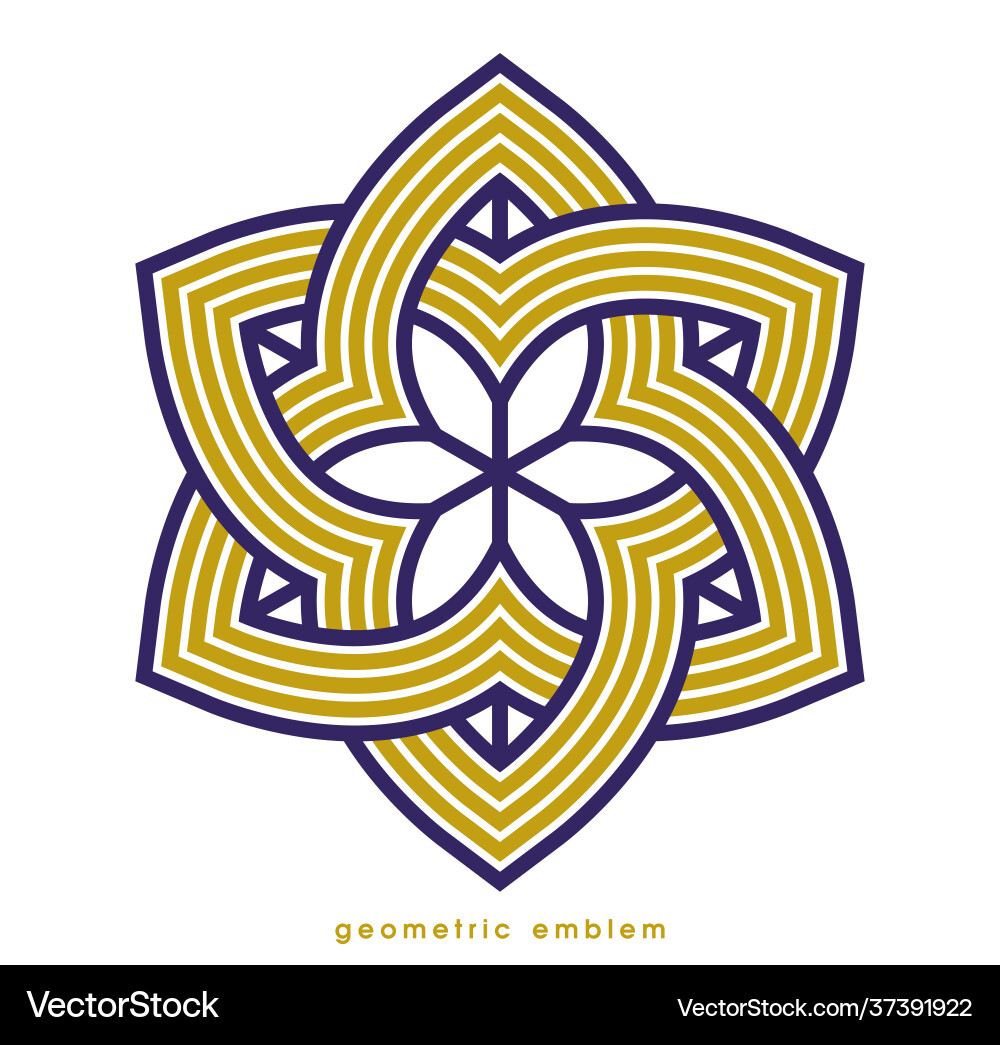 Abstract geometric flower symbol isolated Vector Image