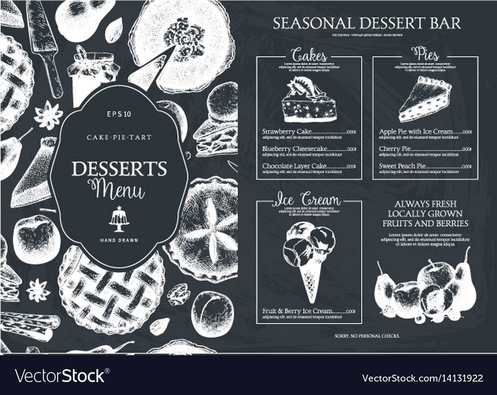 Baking menu design template Royalty Free Vector Image