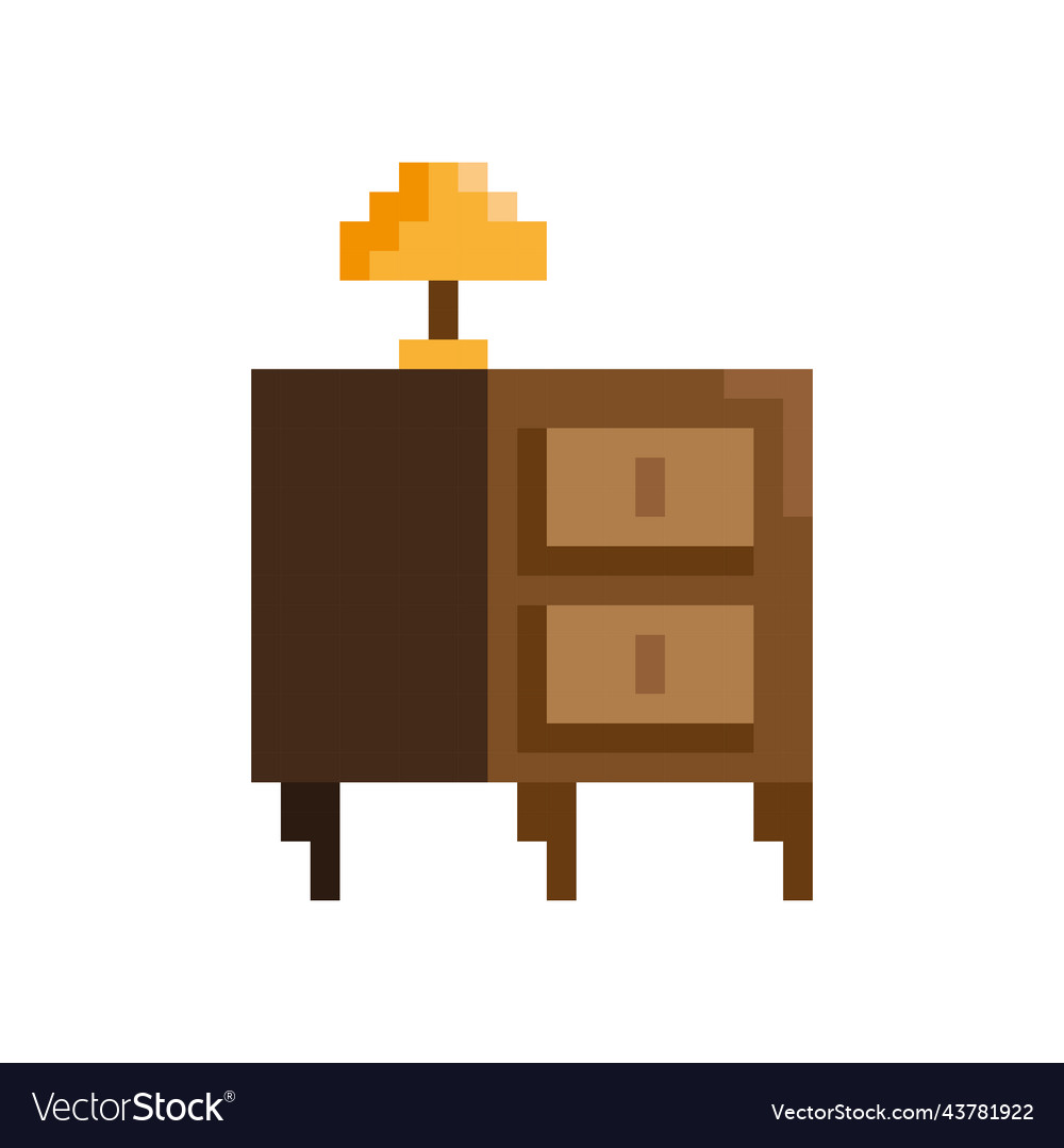 Drawer pixel art style Royalty Free Vector Image