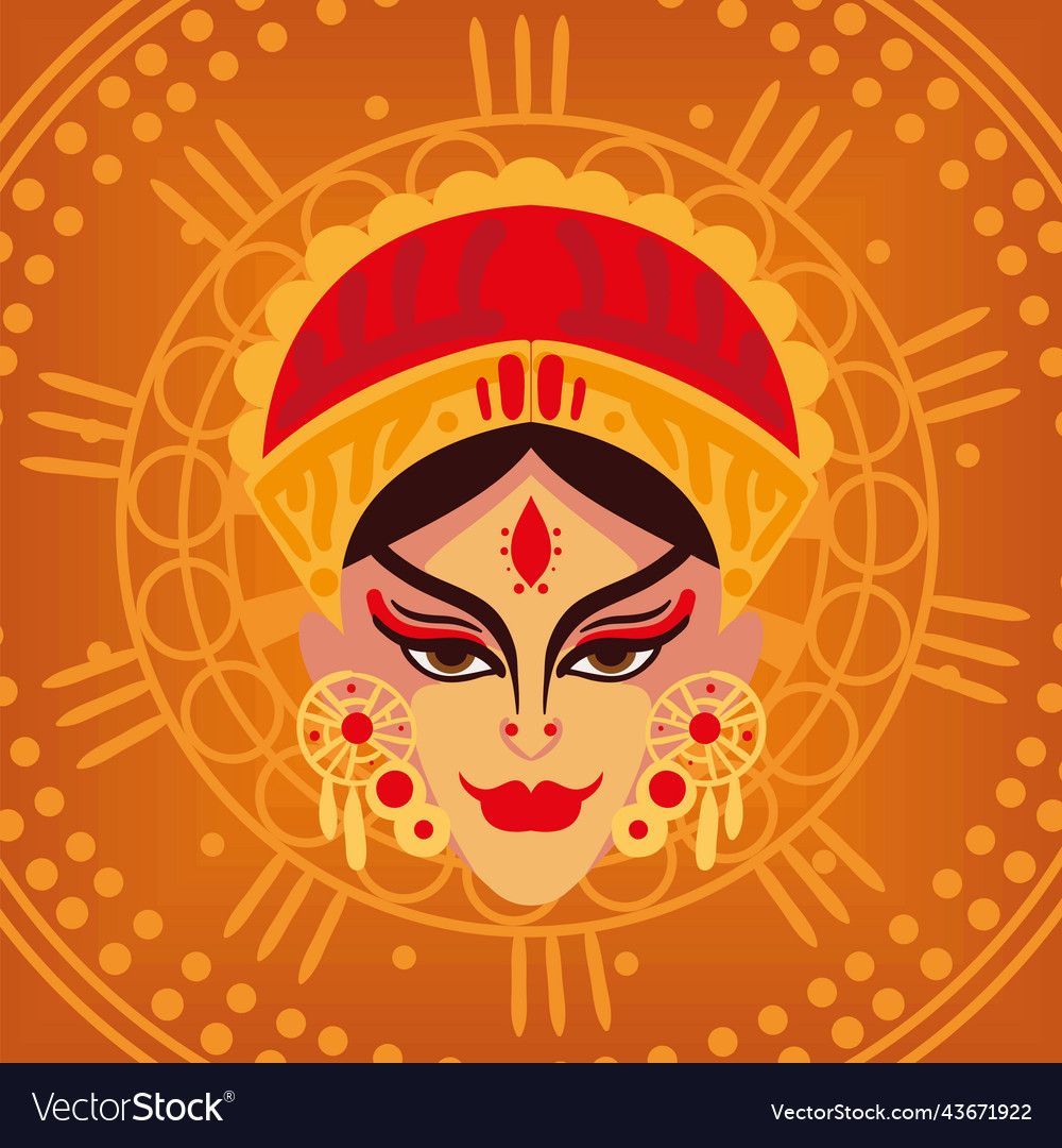 Goddess Durga Head Royalty Free Vector Image - Vectorstock