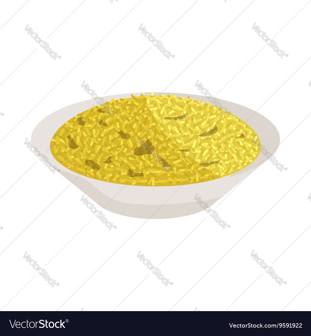 Yellow rice icon cartoon style Royalty Free Vector Image