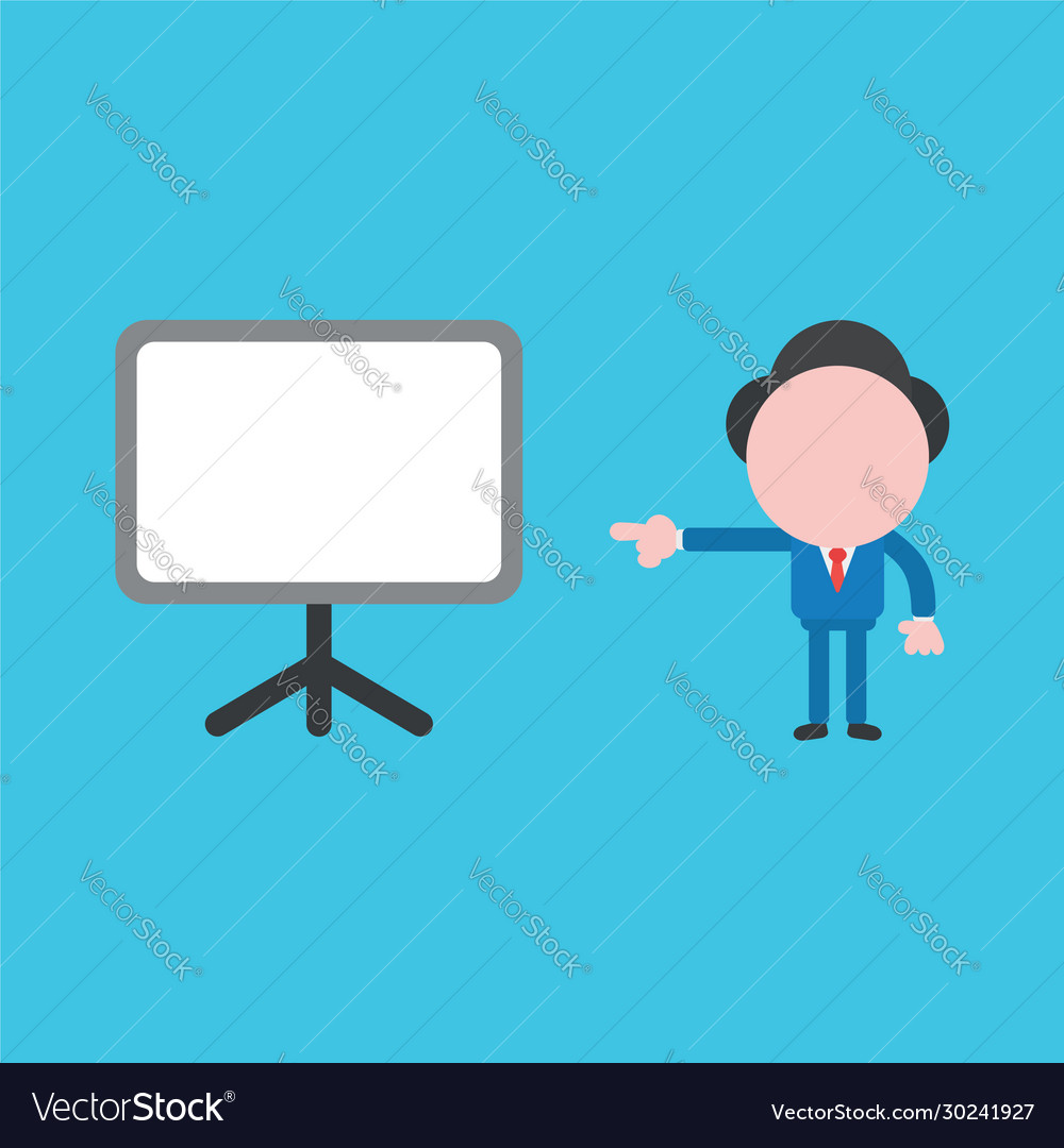 Businessman Character Pointing Blank Presentation Vector Image Businessman Character Pointing Blank Presentation Vector Image