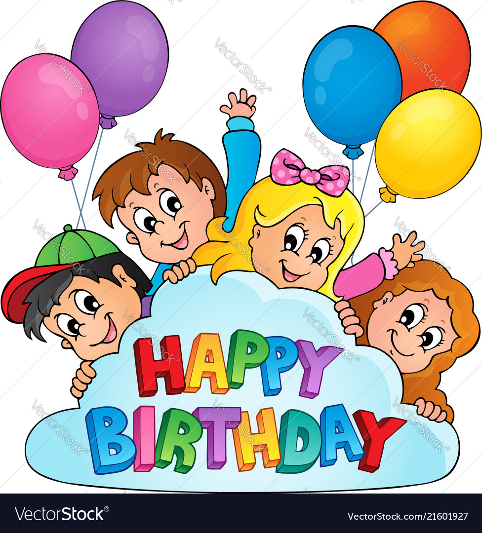 Happy birthday topic image 5 Royalty Free Vector Image