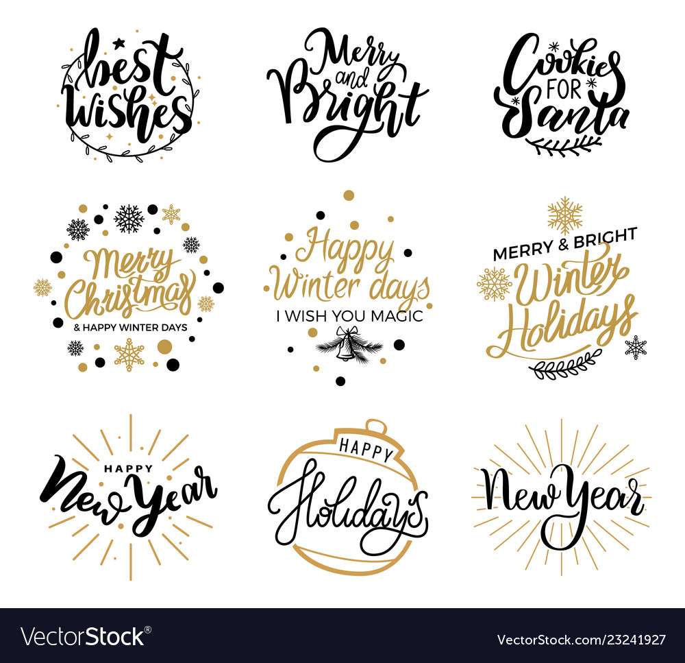 Happy winter days i wish you magic new year fest Vector Image