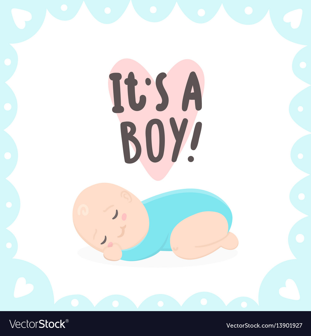 Its a boy cute baand hand drawn lettering Vector Image
