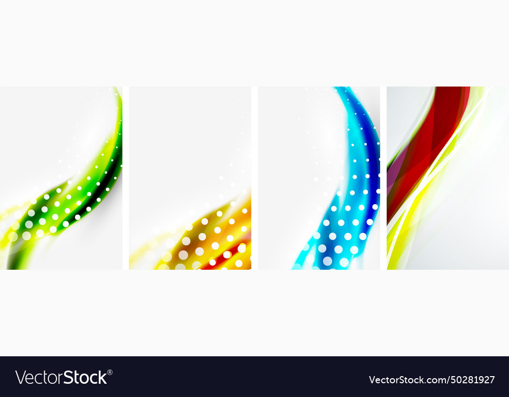 Set of moving wave line posters Royalty Free Vector Image