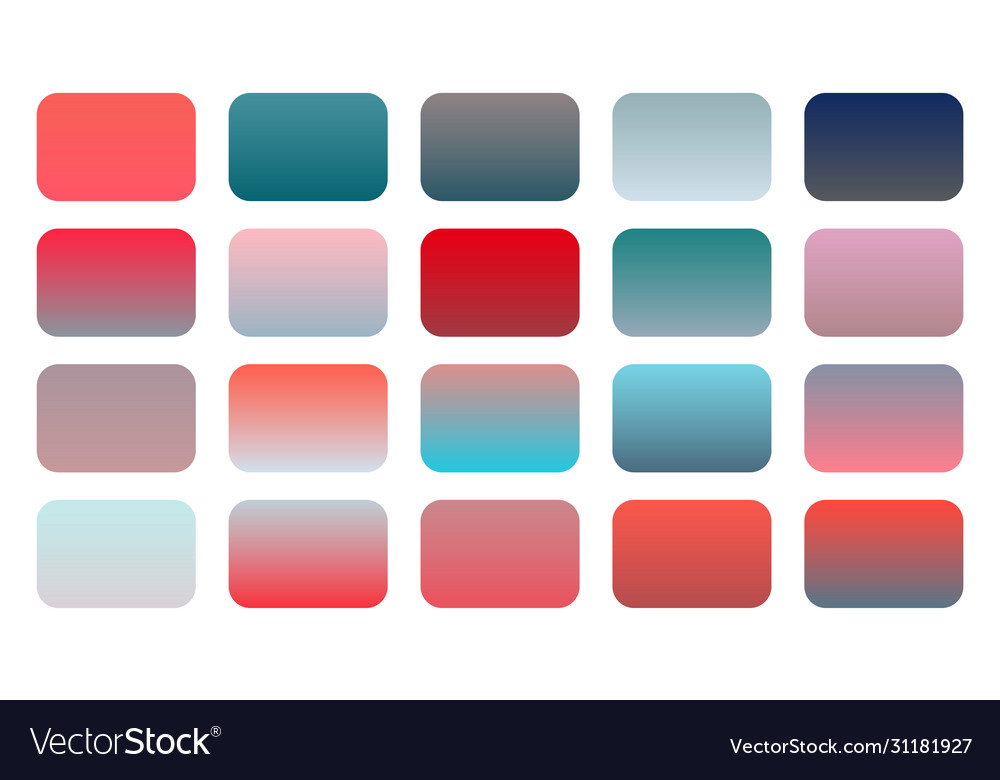 Set red and pink gradient shades combination Vector Image