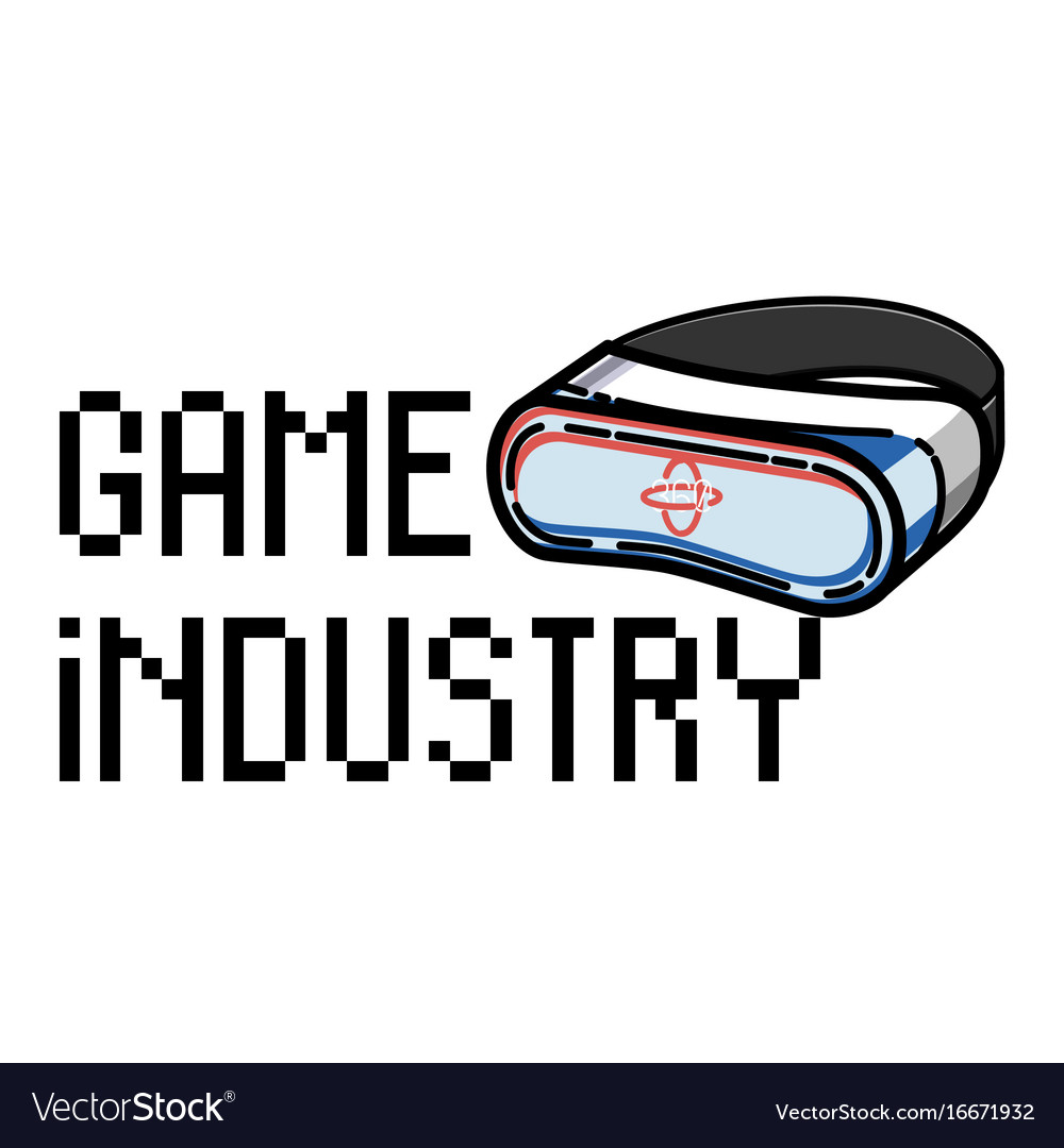Color Vintage Game Industry Emblem Royalty Free Vector Image