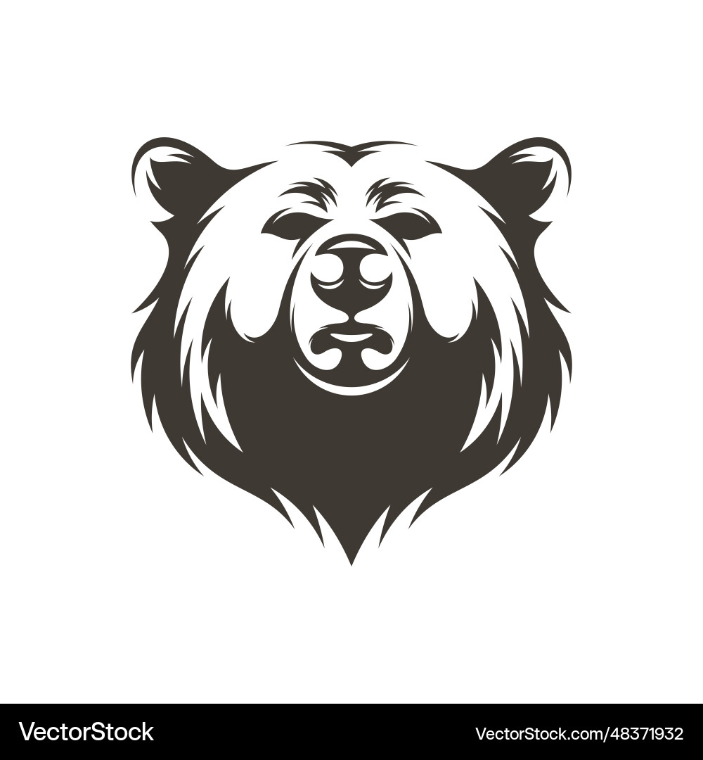 Head bear design logo Royalty Free Vector Image