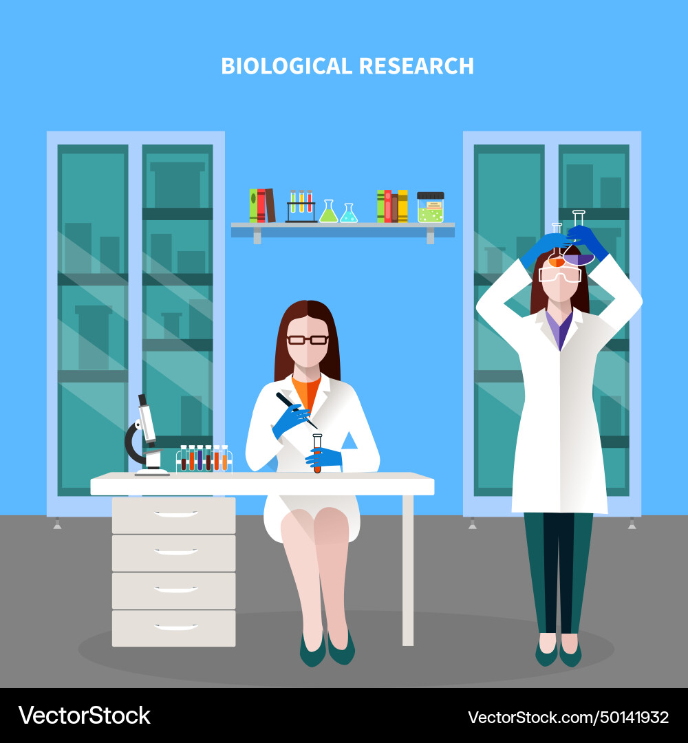 Scientists people colored composition Royalty Free Vector