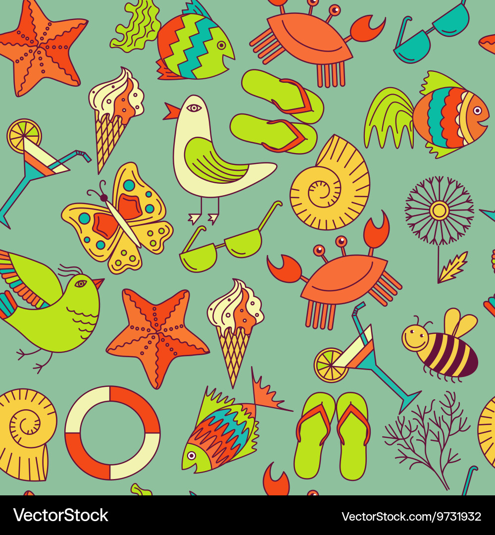 Seamless patterns for the summer theme Royalty Free Vector