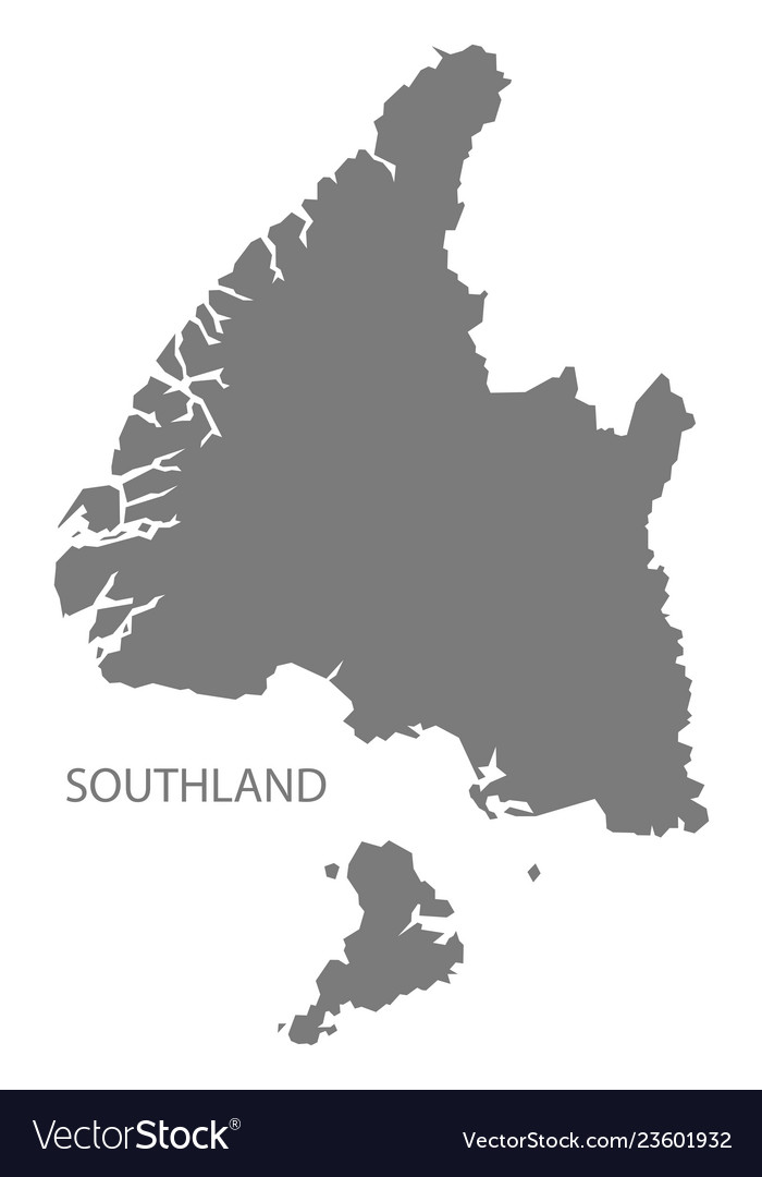 Map Of Southland Nz Southland New Zealand Map Grey Royalty Free Vector Image