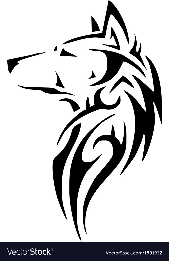 Tribal wolf head Royalty Free Vector Image - VectorStock