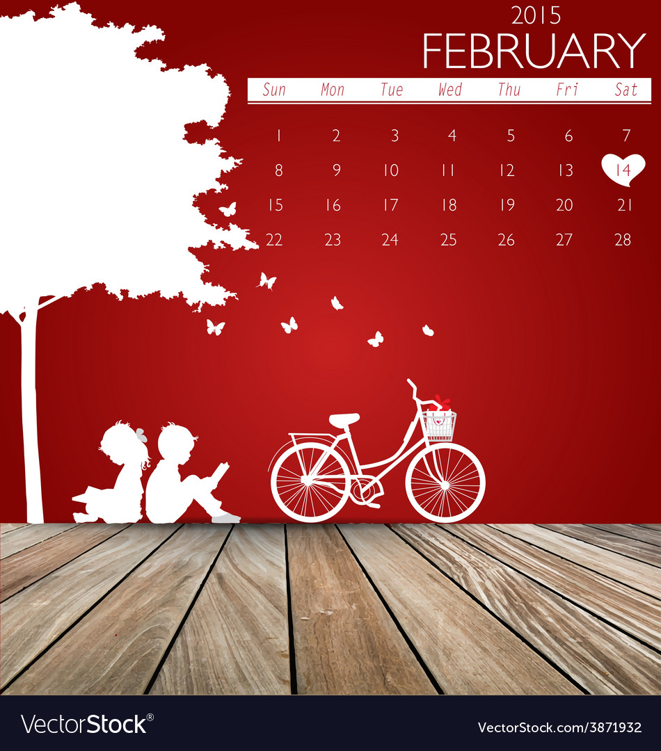 Valentines day 2015 calendar february