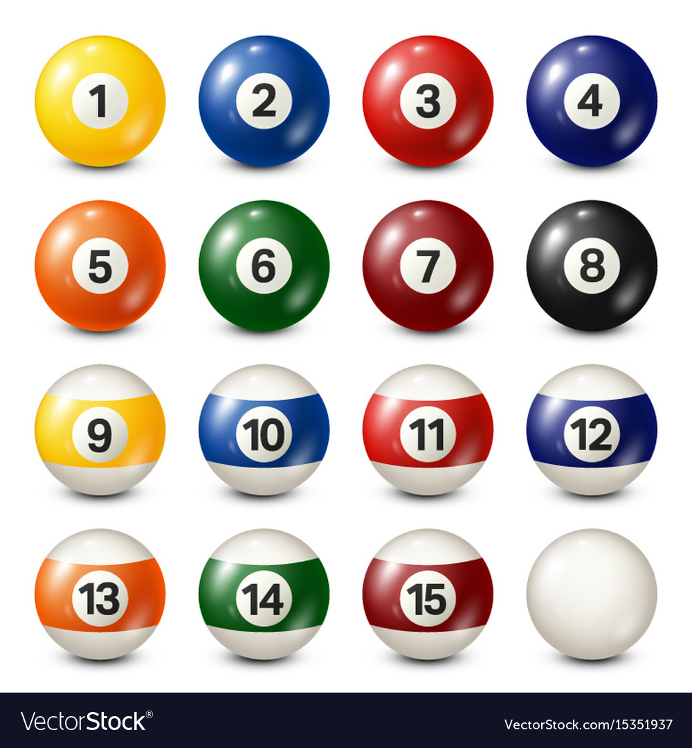 Billiardpool balls collection snooker white Vector Image