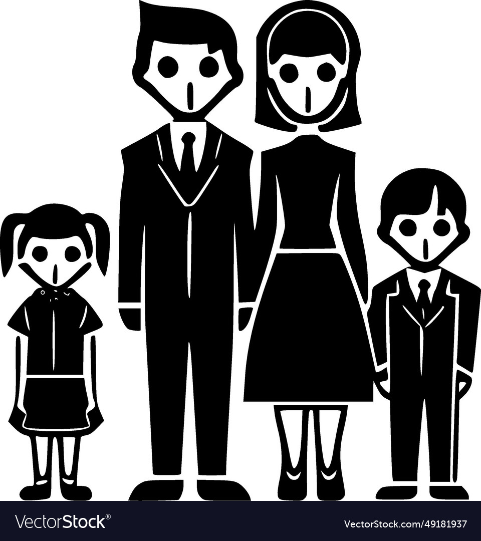 Family - minimalist and simple silhouette Vector Image