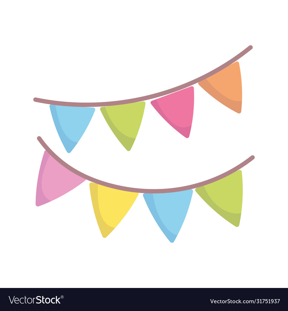 Party decoration pennants celebration isolated Vector Image