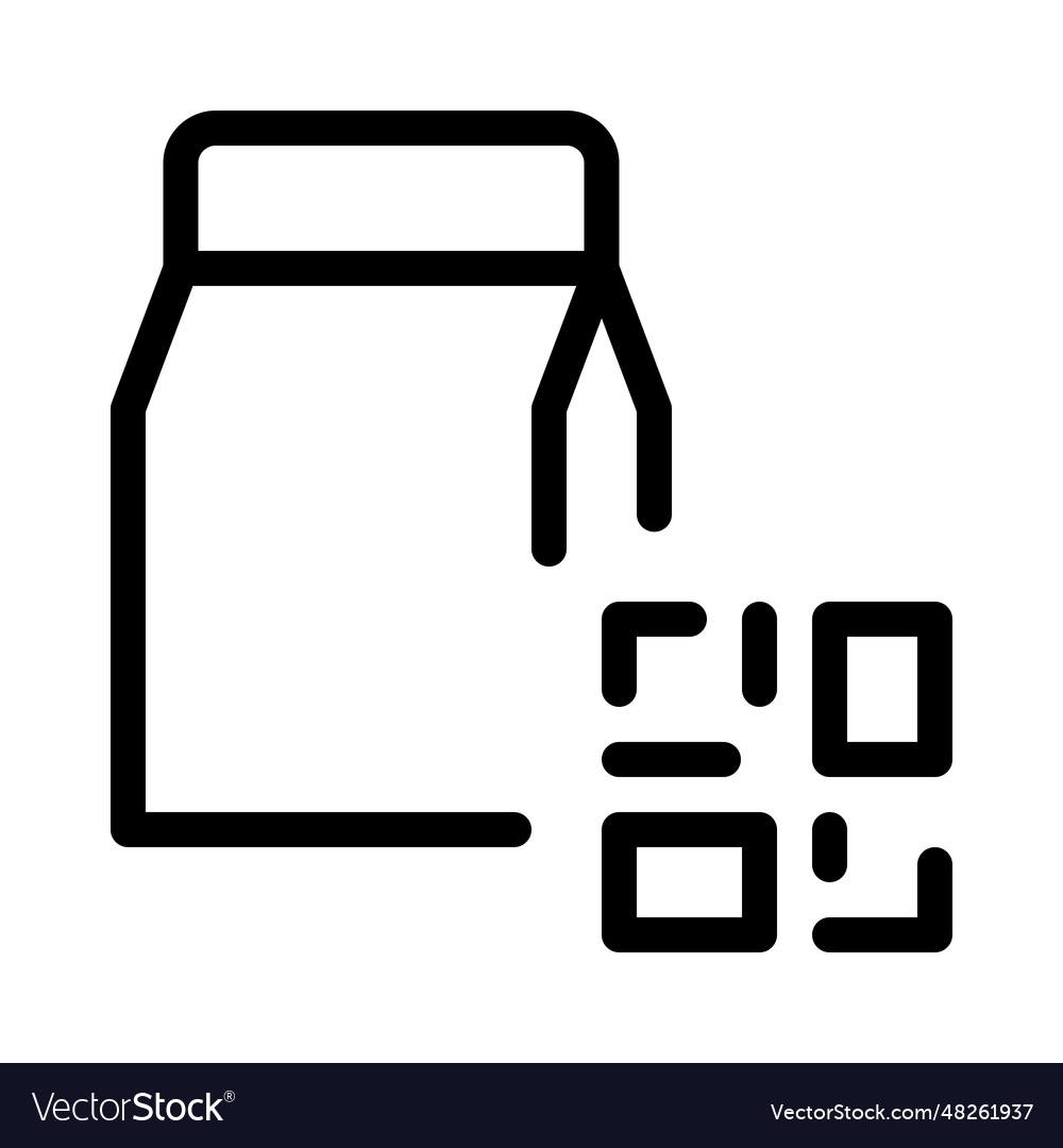 Qr code pasted on a take away package Royalty Free Vector