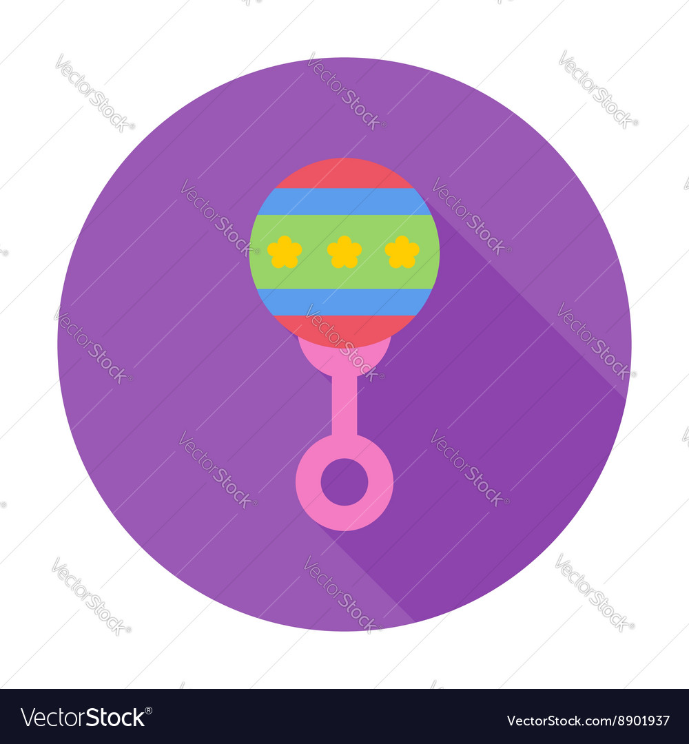 Rattle Flat Icon Royalty Free Vector Image - Vectorstock