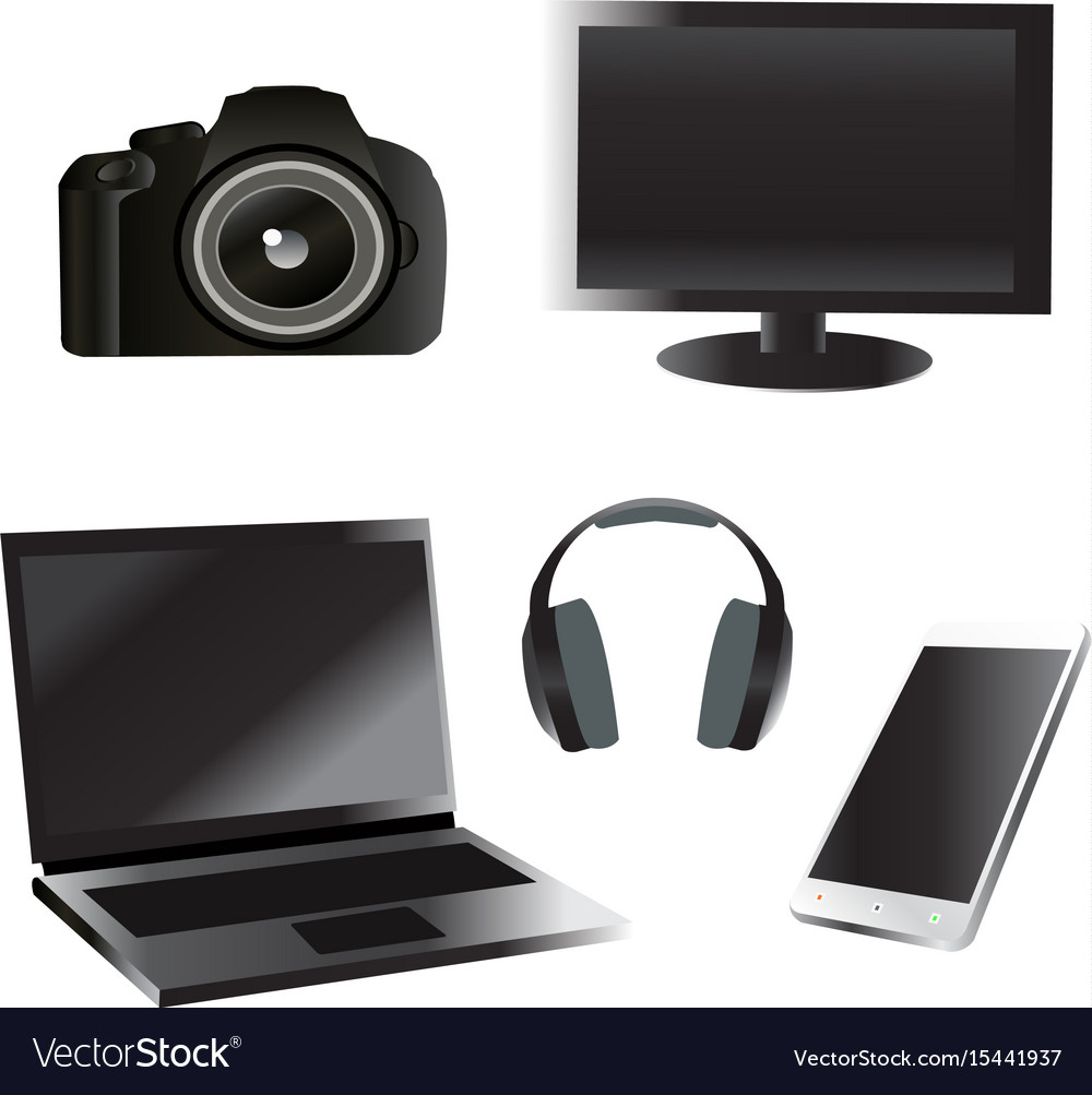 Set of electronic device Royalty Free Vector Image