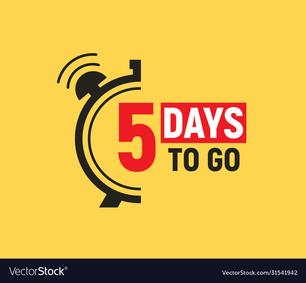 5-days-to-go-last-countdown-icon-five-day-go-sale-vector-image