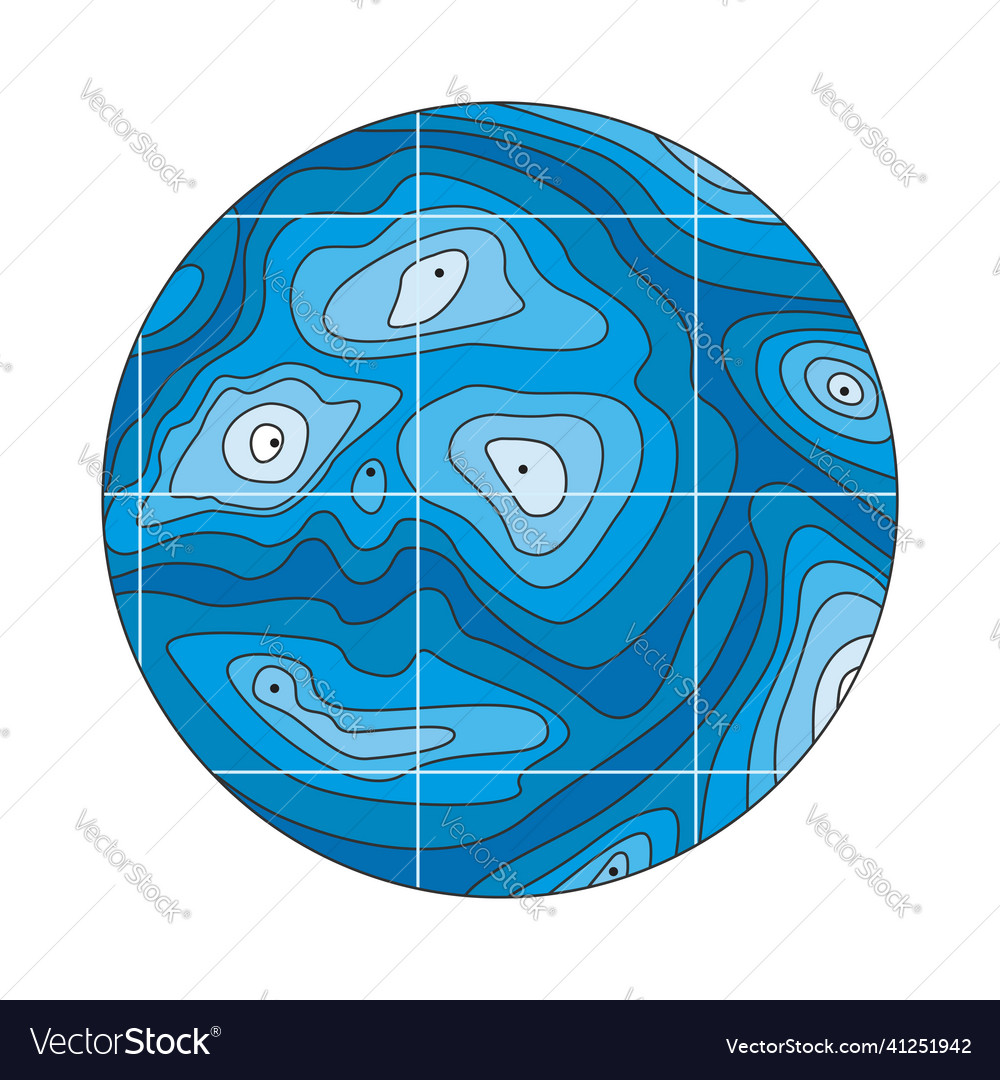 Abstract circular map pattern with wavy lines Vector Image