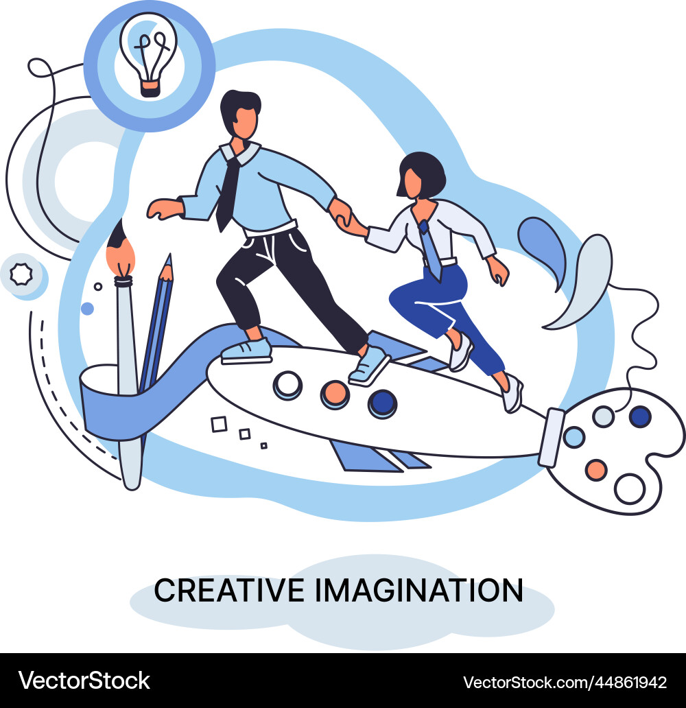 Creative mind imagination or brainstorm Royalty Free Vector
