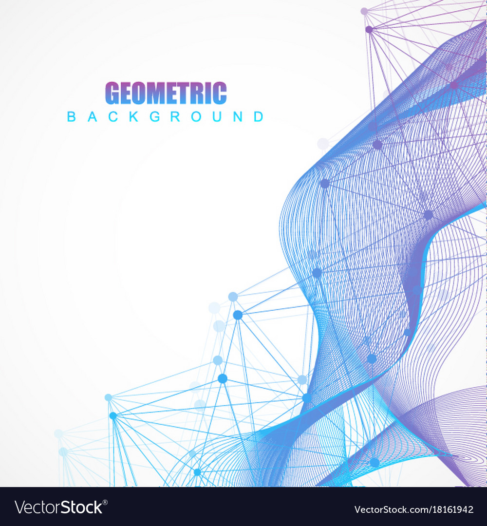 Geometric abstract background with connected line Vector Image