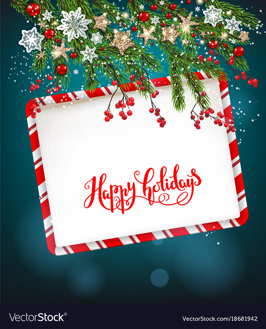 Happy christmas invitation frame card Royalty Free Vector