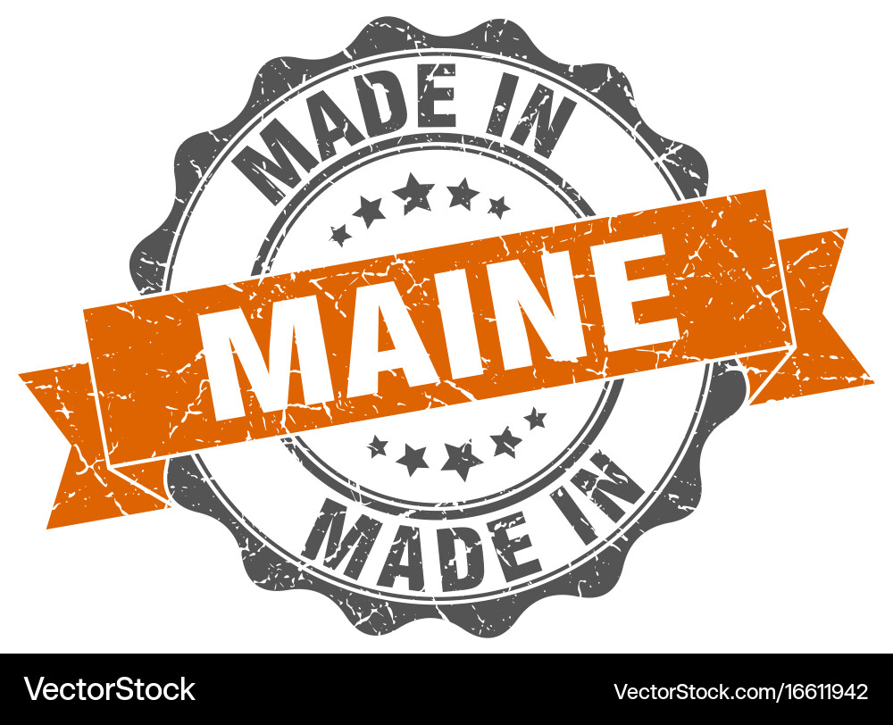 Made in maine round seal Royalty Free Vector Image