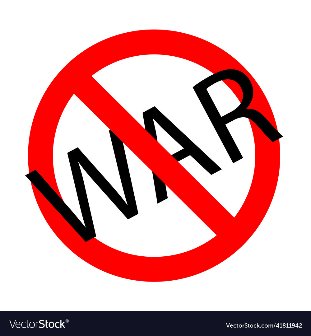 No war ban and prohibition symbol icon Royalty Free Vector