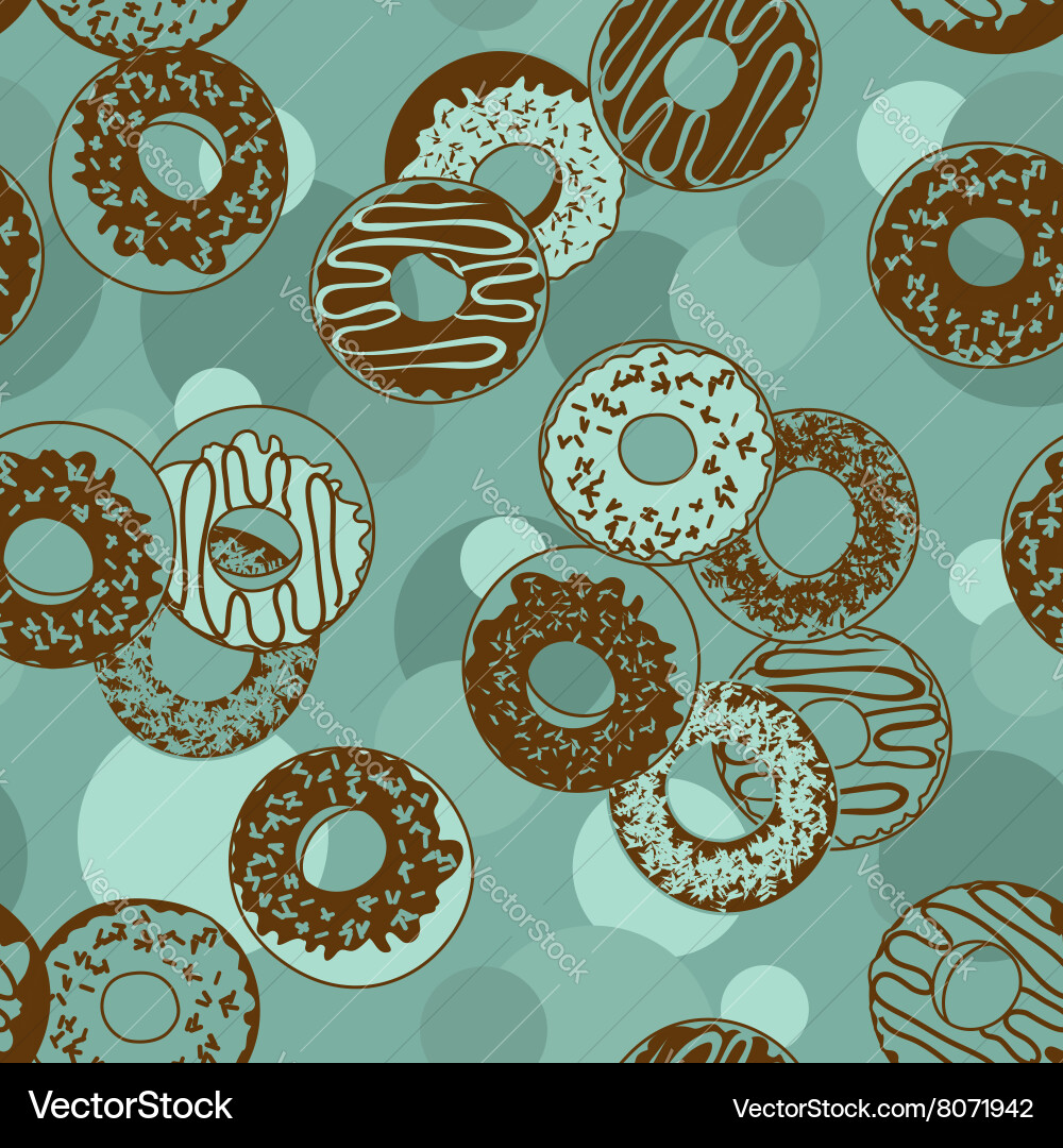 Seamless pattern donuts Royalty Free Vector Image