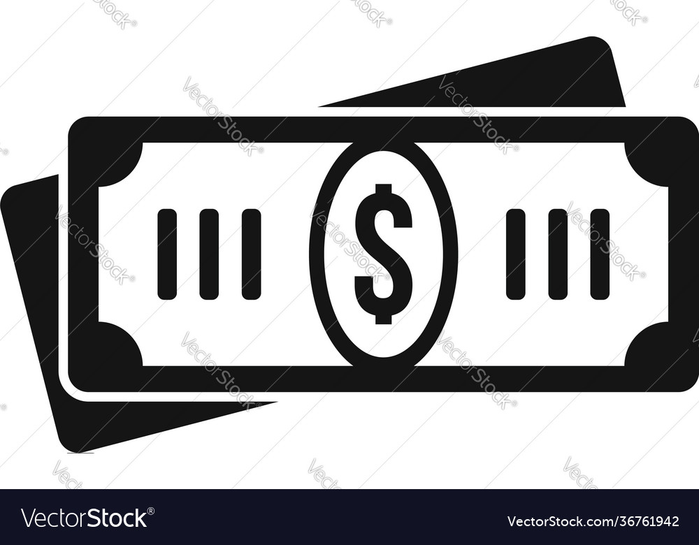 Tax cash icon simple style Royalty Free Vector Image