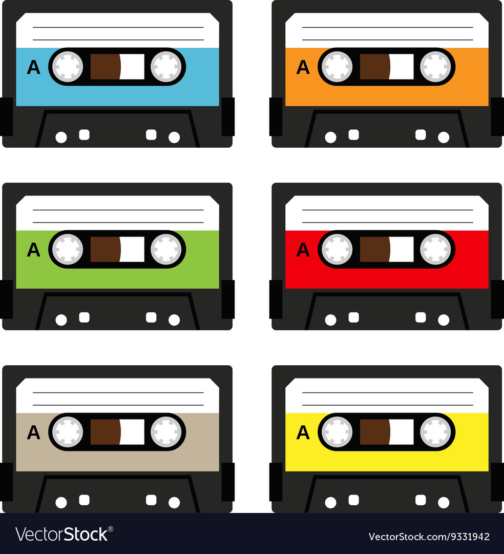 Vintage cassette tapes Royalty Free Vector Image