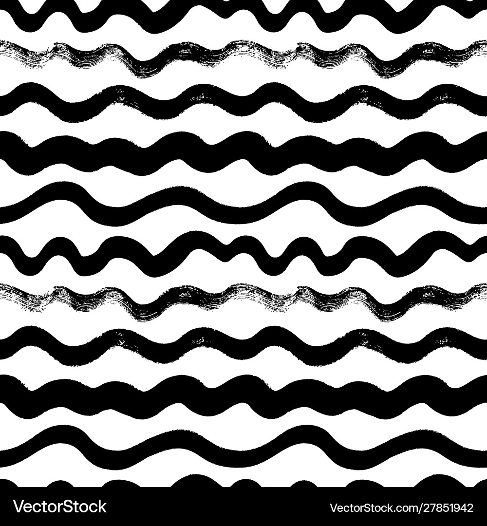 Wavy hand drawn seamless pattern Royalty Free Vector Image