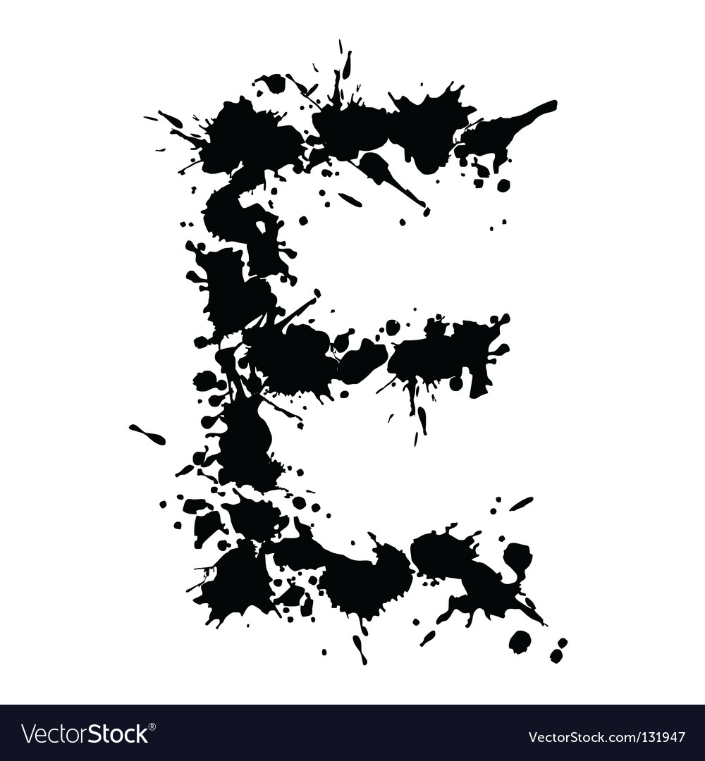 Alphabet ink e Royalty Free Vector Image - VectorStock